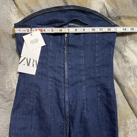 Zara Fitted ZW Denim Dress - Picture 9 of 14